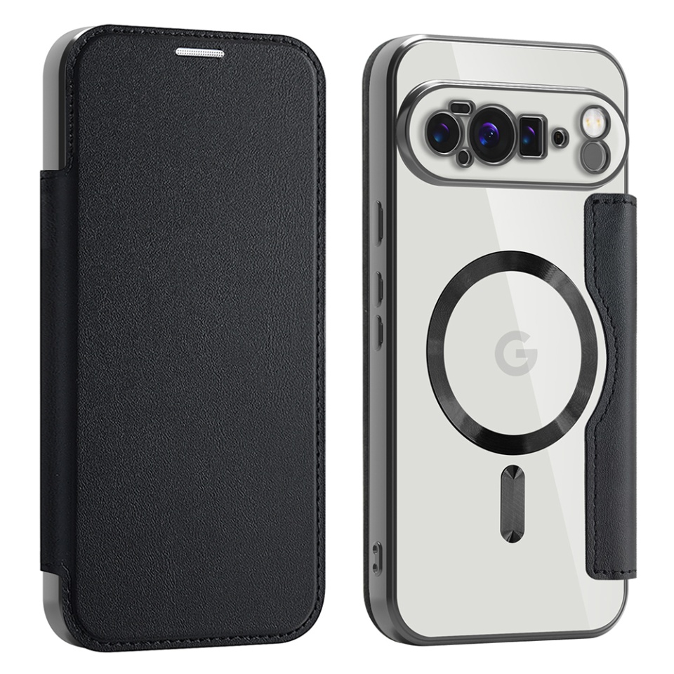 Husa pentru Google Pixel 10 Pro XL tip carte, SKYDDAR INOVATION, SmartMag Book, Magsafe, RFiD, Suport Carduri, set cu sticker, Negru - 1 | YEO