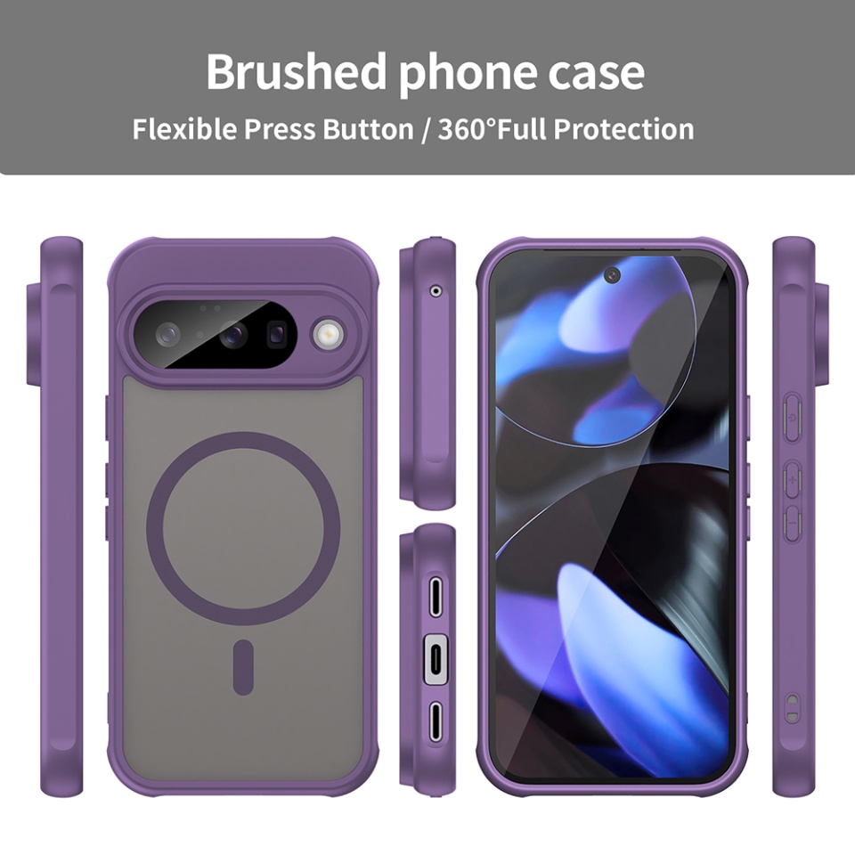 Husa pentru Google Pixel 10, SKYDDAR INNOVATION, HaloFrost MagSafe II, Antisoc, set cu sticker, Mov - 2 | YEO