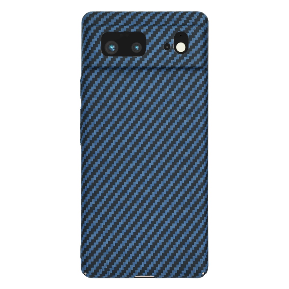 Husa pentru Google Pixel 6, Finisaj Premium cu Textura de Carbon, Design Elegant, SKDR CarbonFlex - Cyan - 2 | YEO