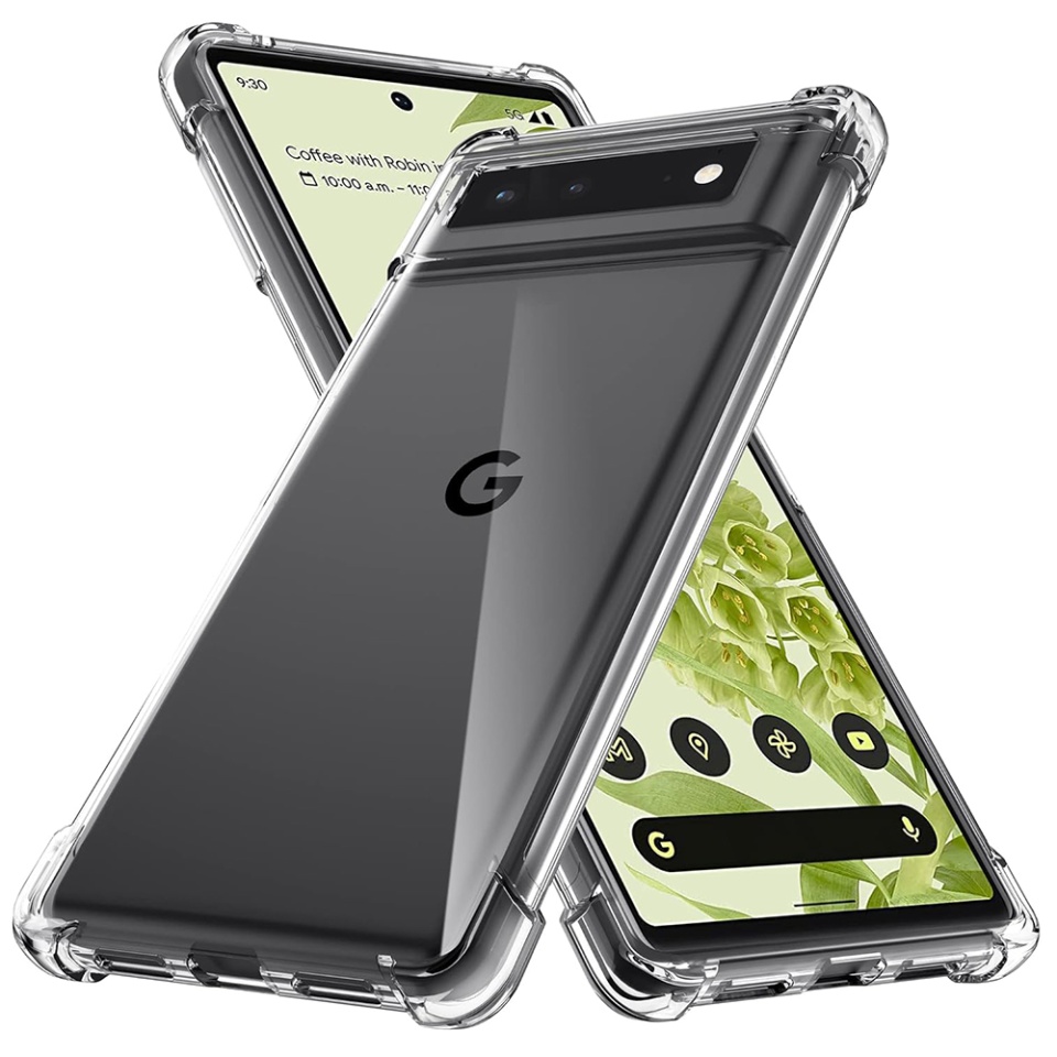 Husa pentru Google Pixel 6 Pro , SKYDDAR INNOVATION, Shockproof Clear din Silicon Slim, Transparenta, set cu sticker