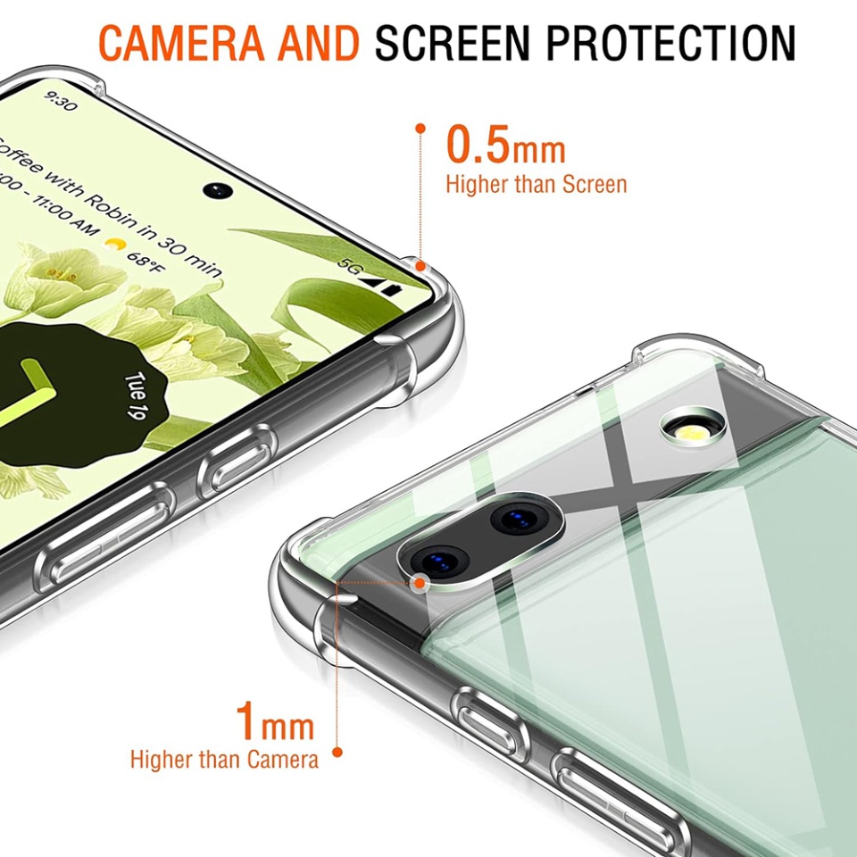 Husa pentru Google Pixel 6a , SKYDDAR INNOVATION, Shockproof Clear din Silicon Slim, Transparenta, set cu sticker - 1 | YEO