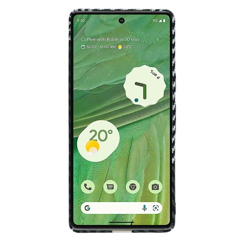 Husa pentru Google Pixel 7, Finisaj Premium cu Textura de Carbon, Design Elegant, SKDR CarbonFlex - Gri - 1 | YEO