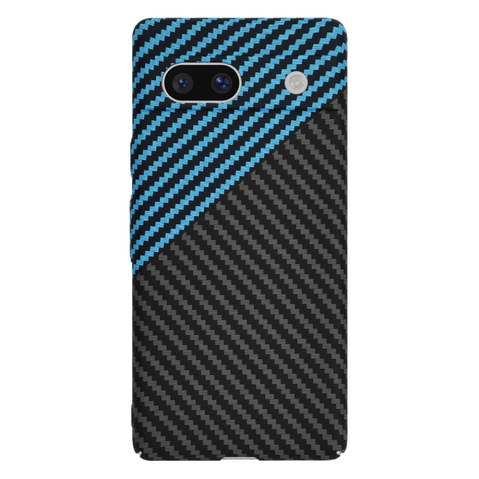 Husa pentru Google Pixel 7a, Finisaj Premium cu Textura de Carbon, Design Elegant, SKDR CarbonFlex - Bleu - 2 | YEO