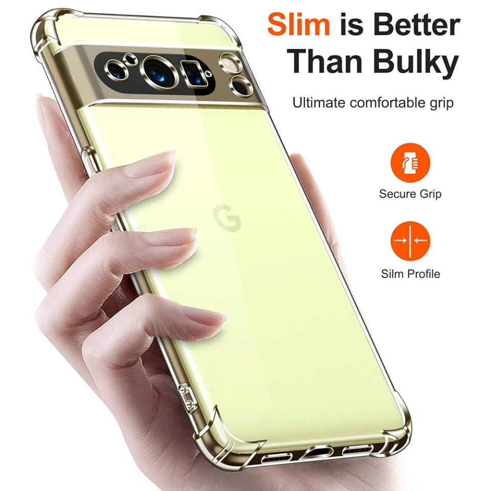 Husa pentru Google Pixel 8 Pro , SKYDDAR INNOVATION, Shockproof Clear din Silicon Slim, Transparenta, set cu sticker - 1 | YEO