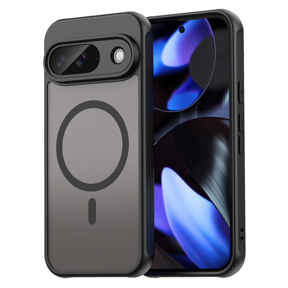 Husa pentru Google Pixel 9, SKYDDAR INNOVATION, HaloFrost MagSafe II, Antisoc, set cu sticker, Negru