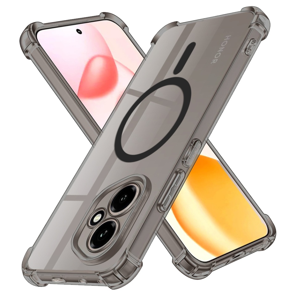 Husa pentru Google Pixel 9, SKYDDAR INNOVATION, Shockproof MagSafe din silicon, set cu sticker, Fumuriu