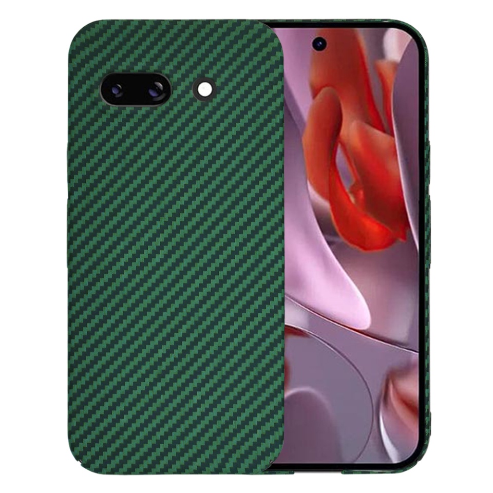 Husa pentru Google Pixel 9a, Finisaj Premium cu Textura de Carbon, Design Elegant, SKDR CarbonFlex - Verde