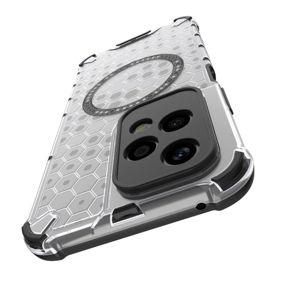 Husa pentru Honor 200 Lite, SKYDDAR INNOVATION, HoneyComb Shield MagSafe, Negru, set cu sticker - 3 | YEO