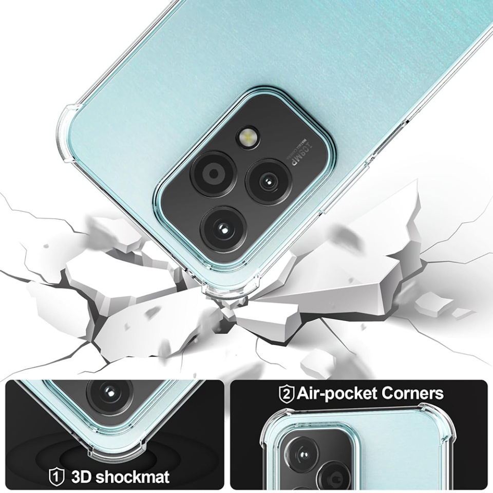 Husa pentru Honor 200 Lite , SKYDDAR INNOVATION, Shockproof Clear din Silicon Slim, Transparenta, set cu sticker - 2 | YEO