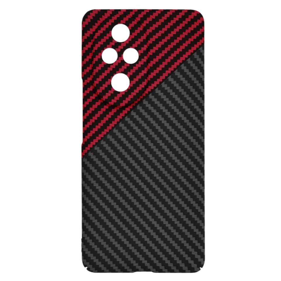 Husa pentru Honor 200 Pro, Finisaj Premium cu Textura de Carbon, Design Elegant, SKDR CarbonFlex - Rosu inchis - 3 | YEO