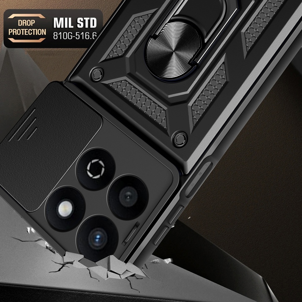 Husa pentru Honor 200 Smart / X7c cu inel magnetic si protectie camera Skyddar CamShield - Roz - 3 | YEO