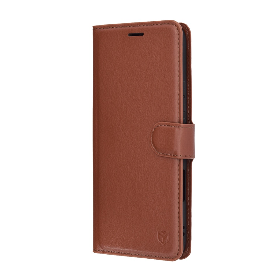 Husa pentru Honor 400 Lite, SKYDDAR INNOVATION, Leather Wallet, tip Carte, cu Portofel Interior, Finisaje Premium, Maro, set cu sticker - 3 | YEO
