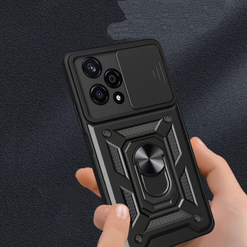 Husa pentru Honor 400 Pro, SKYDDAR INNOVATION, CamShield, Inel magnetic, set cu sticker, Albastru - 3 | YEO