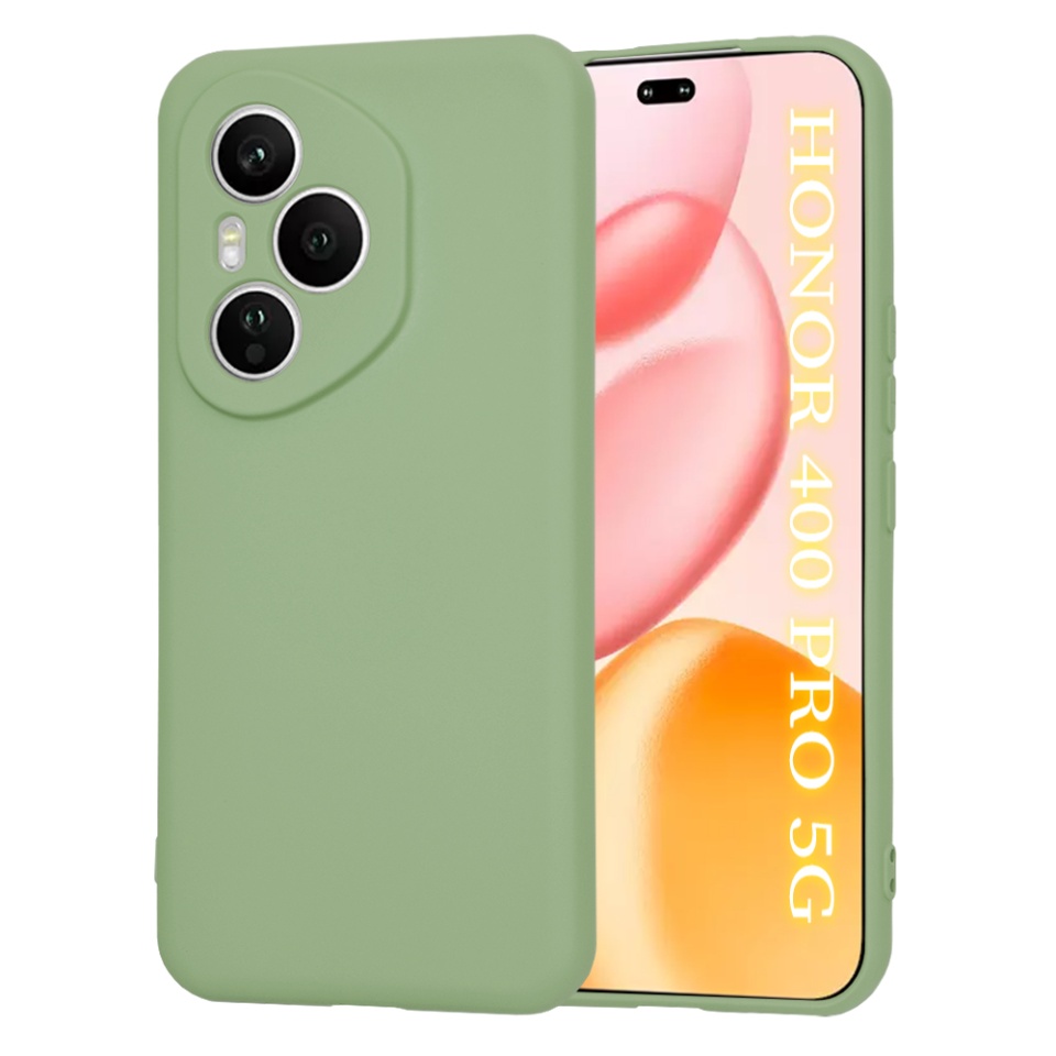 Husa pentru Honor 400 Pro, SKYDDAR INNOVATION, din Silicon Catifelat, SoftElegance, set cu sticker, Verde deschis