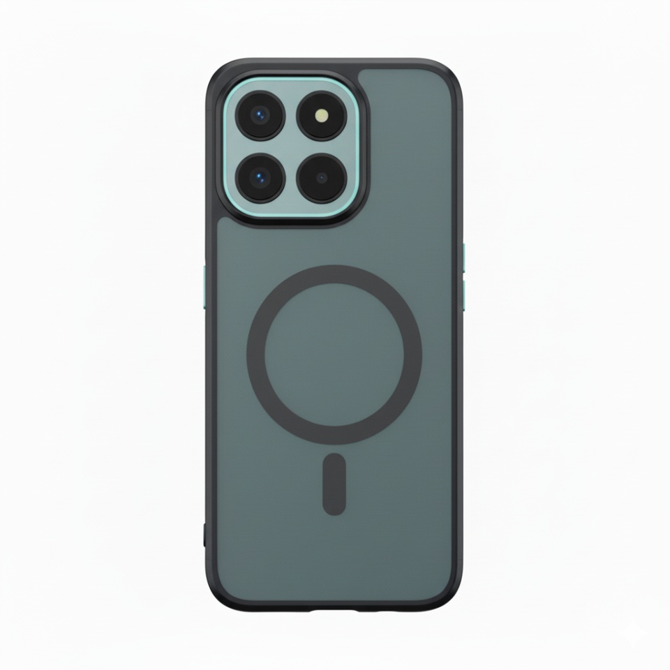 Husa pentru Honor 400 Smart / X7d 4G, SKYDDAR INNOVATION, PureFrost MagSafe, AntiSoc, set cu sticker, Negru frost - 1 | YEO