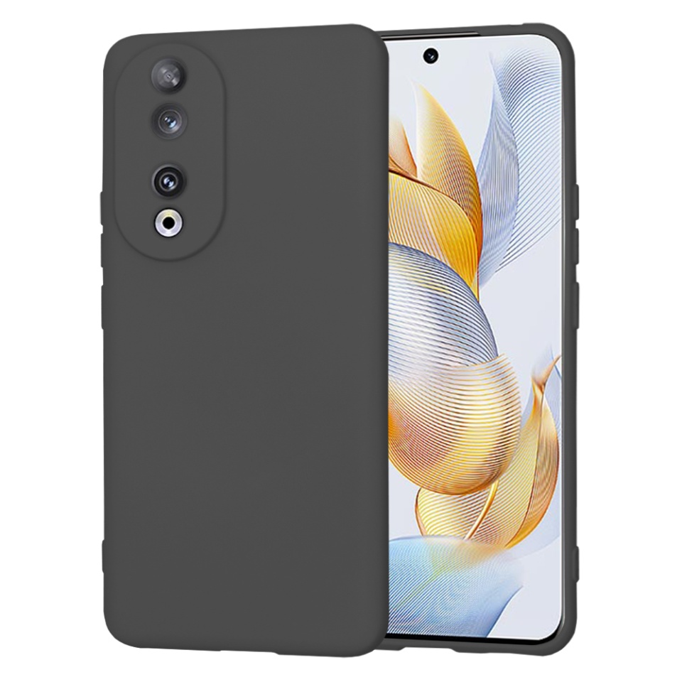 Husa pentru Honor 90 din Silicon Catifelat, Protectie Premium, Skyddar SoftElegance - Negru