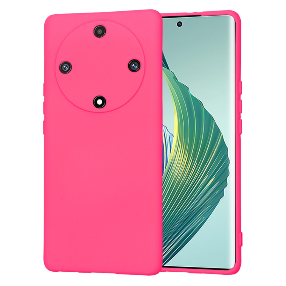 Husa pentru Honor Magic5 Lite din Silicon Catifelat, Protectie Premium, Skyddar SoftElegance - Fucsia
