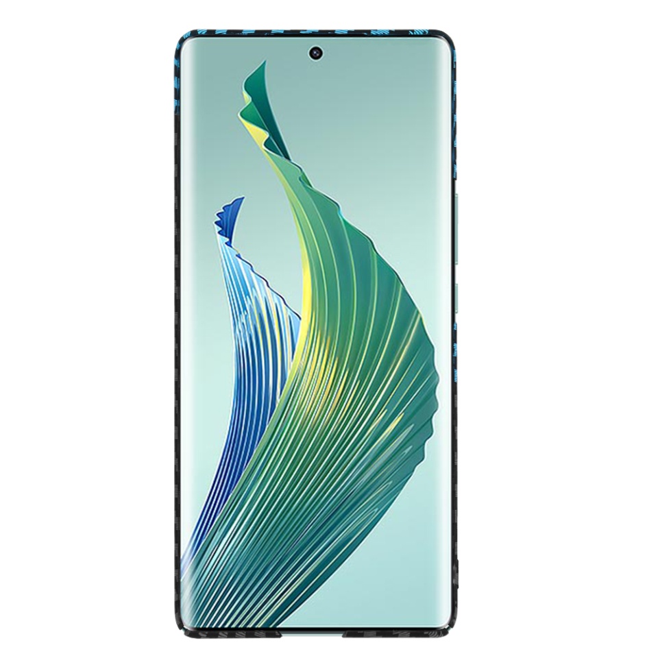 Husa pentru Honor Magic5 Lite, Finisaj Premium cu Textura de Carbon, Design Elegant, SKDR CarbonFlex - Bleu - 2 | YEO
