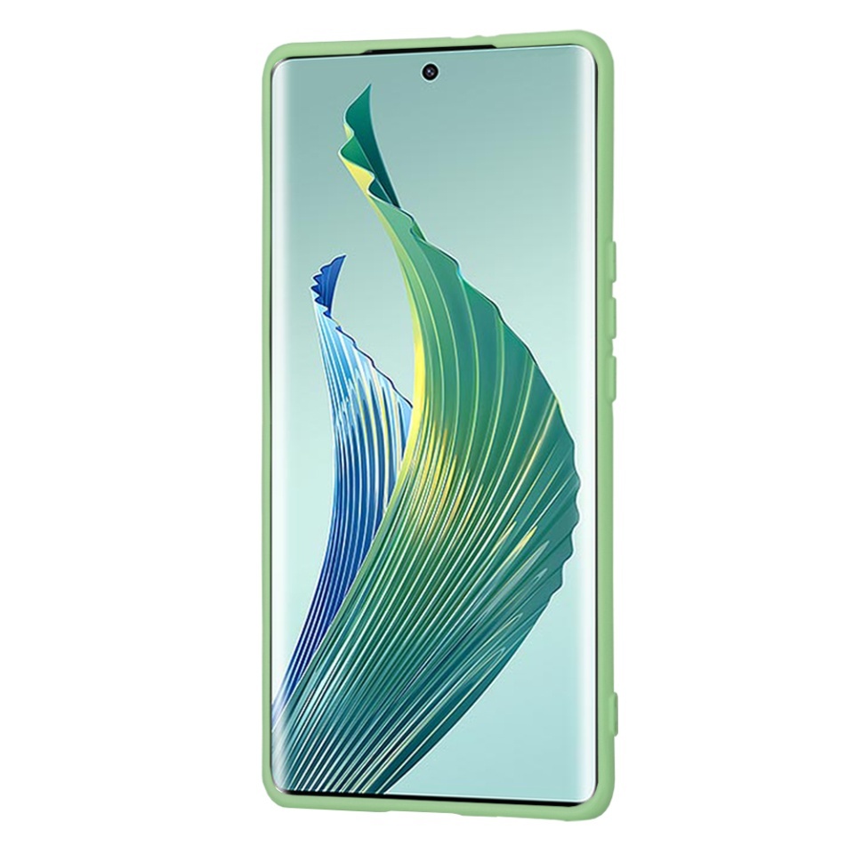 Husa pentru Honor Magic5 Lite, SKYDDAR INNOVATION, din Silicon Catifelat, SoftElegance, set cu sticker, Verde deschis - 1 | YEO