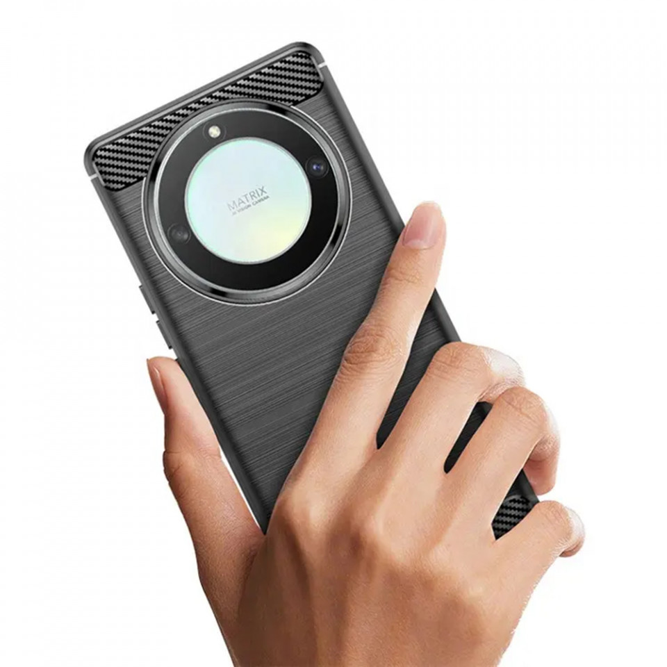 Husa pentru Honor Magic6 Lite din Carbon Silicon Skyddar, Anti-Amprente - Negru - 1 | YEO