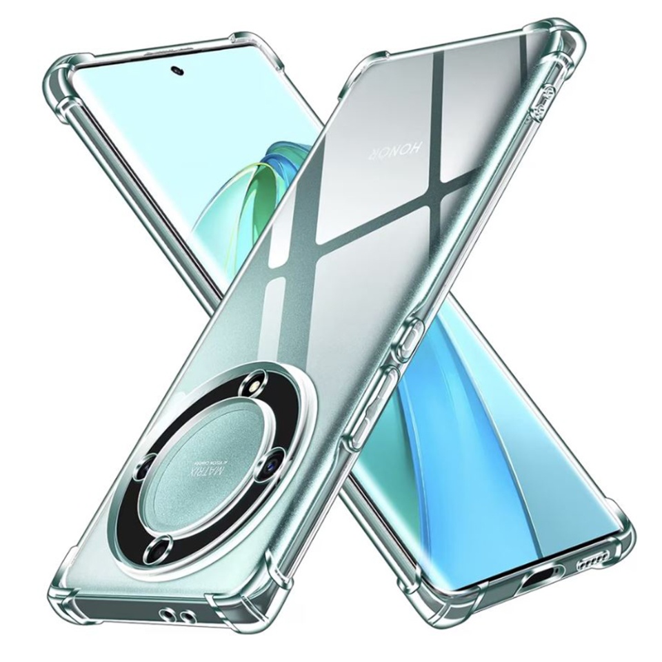 Husa pentru Honor Magic6 Lite , SKYDDAR INNOVATION, Shockproof Clear din Silicon Slim, Transparenta, set cu sticker
