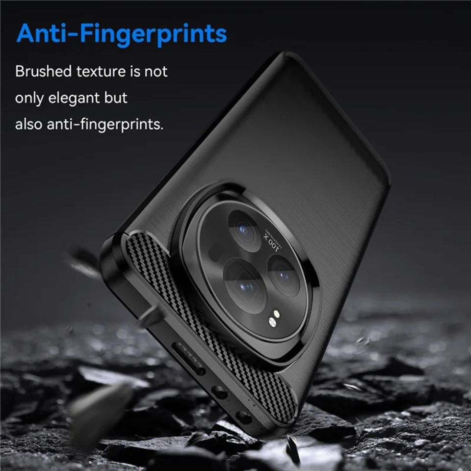 Husa pentru Honor Magic7 Pro din Silicon Premium, Slim, cu textura Fibra Carbon - Negru - 1 | YEO