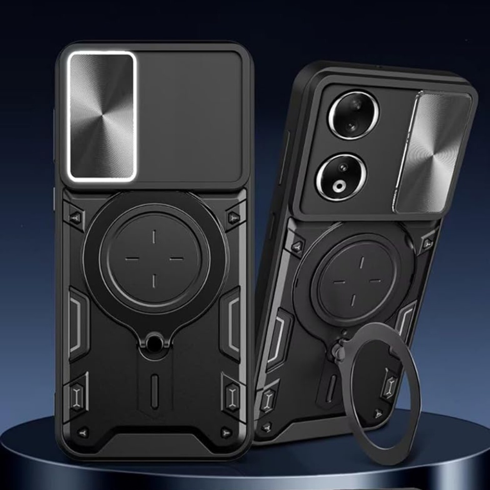 Husa pentru Honor X7b / 90 Smart / X7b 5G, cu inel magnetic si suport ajustabil, protecție completa camera, SKDR SafeCover - Albastru - 3 | YEO