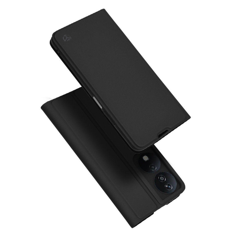 Husa pentru Honor X7b / 90 Smart / X7b 5G, SKYDDAR INNOVATION, Magskin Book, tip Carte cu Portofel Interior, set cu sticker, Negru