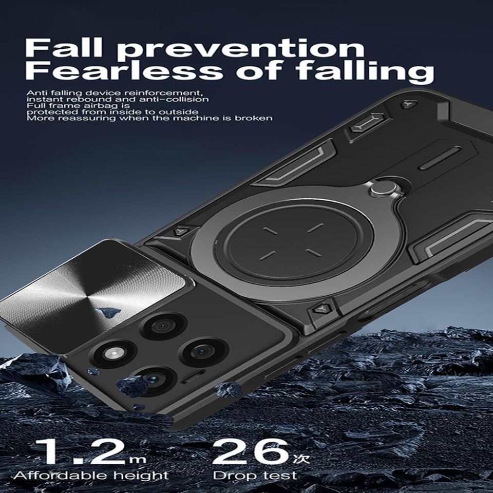 Husa pentru Honor X8c, SKYDDAR INNOVATION, SafeCover cu Inel Magnetic, Protectie Camera, set cu sticker, Rosu - 1 | YEO