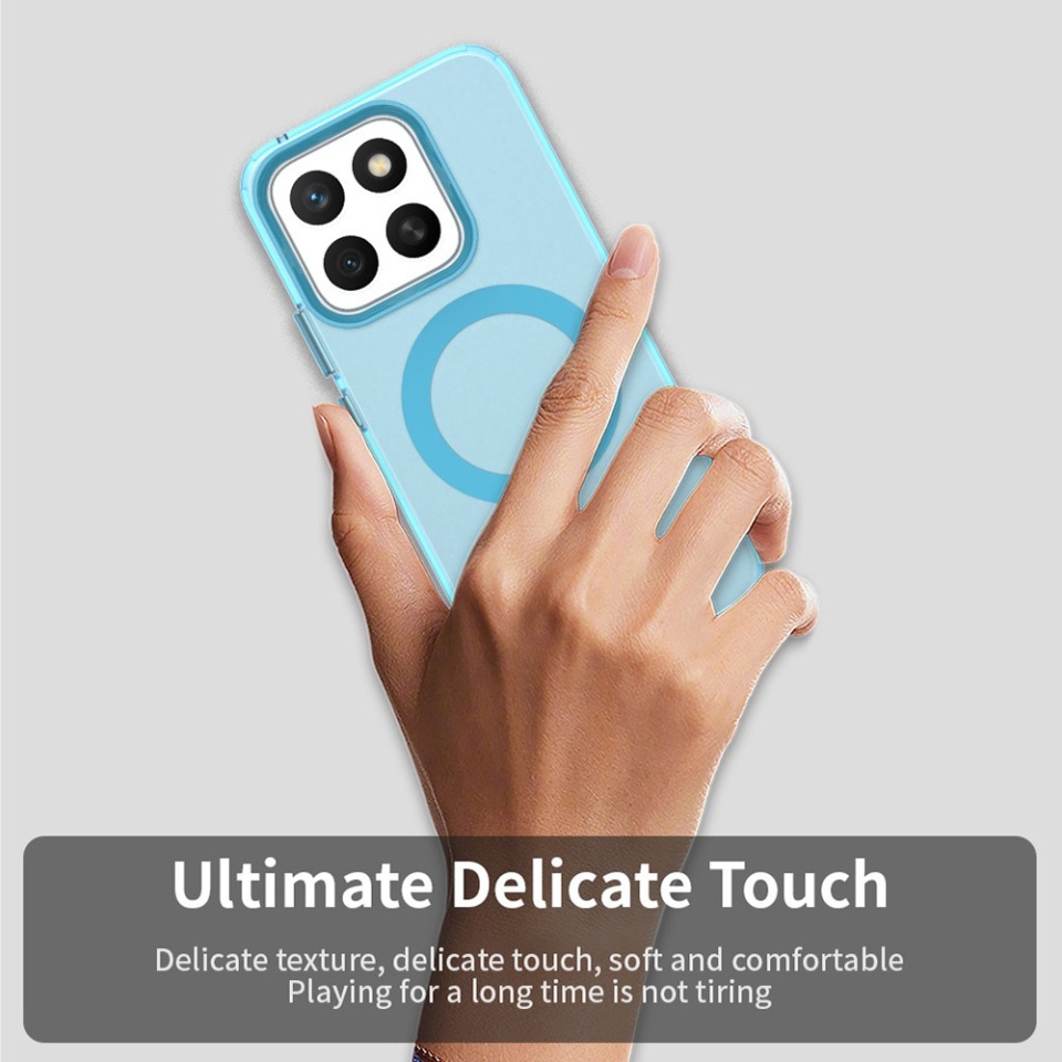 Husa pentru Honor X8c, SKYDDAR INOVATION, CandyCase, Magsafe, set cu sticker, Albastru - 3 | YEO