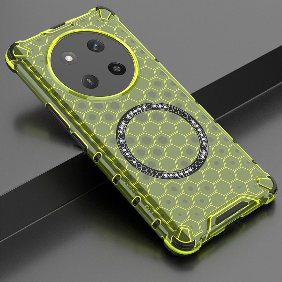 Husa pentru Honor X9c / Magic7 Lite, SKYDDAR INNOVATION, HoneyComb Shield MagSafe, Antisoc, set cu sticker, Verde - 5