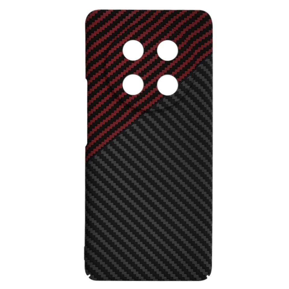 Husa pentru Honor X9c / Magic7 Lite, SKYDDAR INNOVATION, textura carbon, Carbonite FiberShell, Rosu inchis, set cu sticker - 3 | YEO