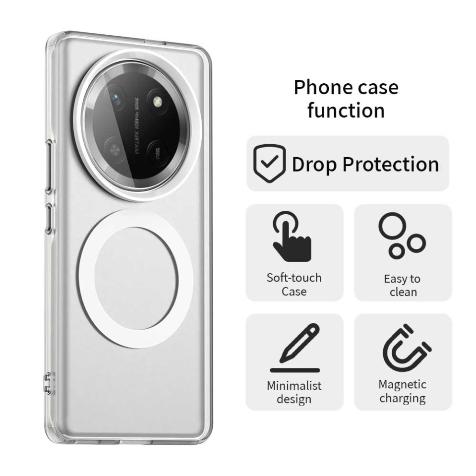 Husa pentru Honor X9c / Magic7 Lite, SKYDDAR INOVATION, CandyCase, Magsafe, set cu sticker, Alb - 1 | YEO
