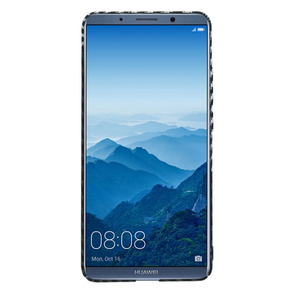 Husa pentru Huawei Mate 10 Pro, Finisaj Premium cu Textura de Carbon, Design Elegant, SKDR CarbonFlex - Gri - 1 | YEO