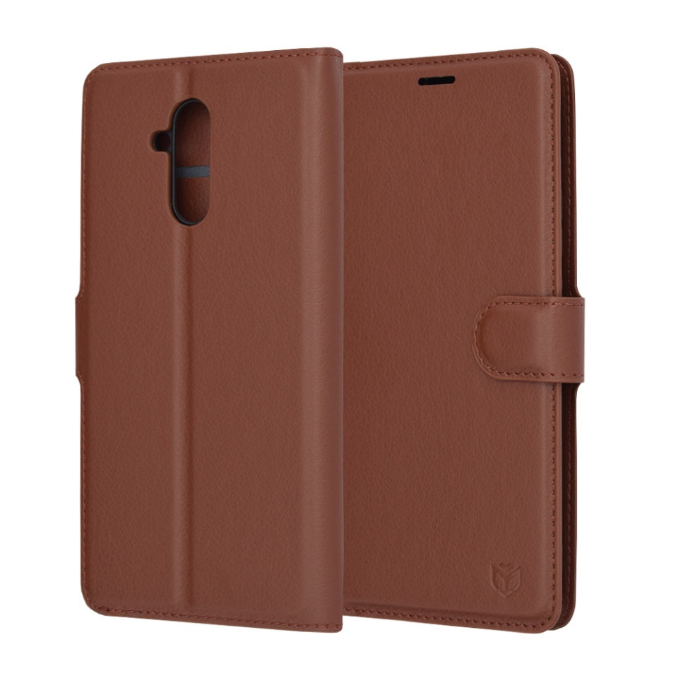 Husa pentru Huawei Mate 20 Lite tip Carte, cu Portofel Interior, Finisaje Premium, SKYDDAR Leather Wallet - Maro