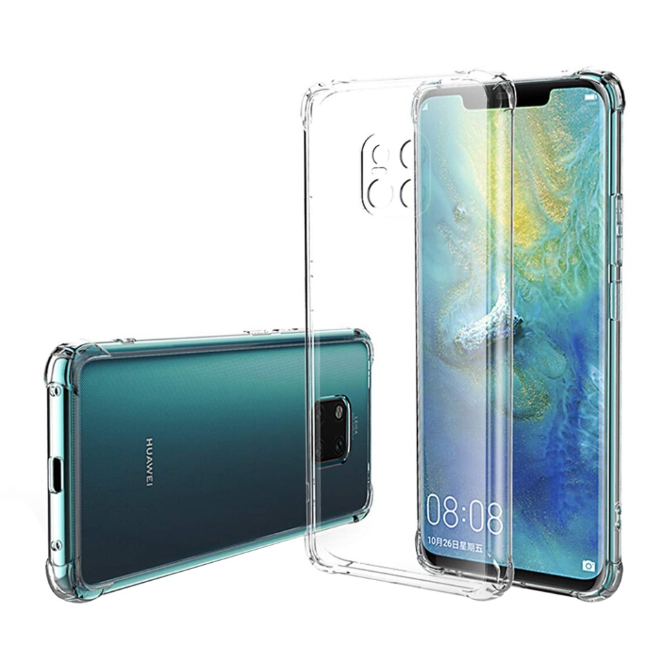 Husa pentru Huawei Mate 20 Pro , SKYDDAR INNOVATION, Shockproof Clear din Silicon Slim, Transparenta, set cu sticker