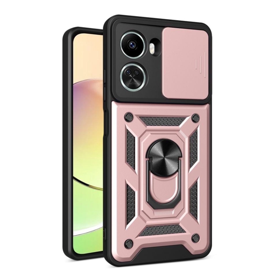 Husa pentru Huawei nova 11 SE / nova 12 SE, SKYDDAR INNOVATION, CamShield, Inel magnetic, set cu sticker, Roz