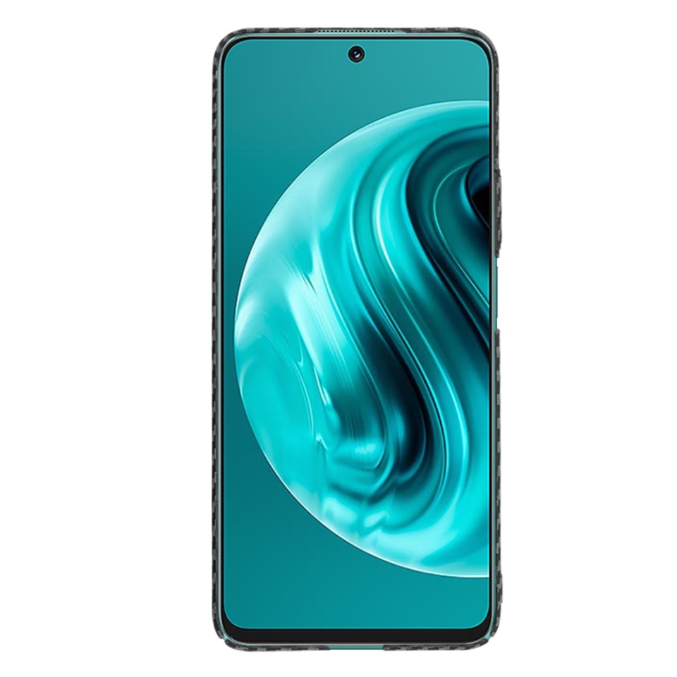 Husa pentru Huawei nova 12i / nova 13i, SKYDDAR INNOVATION, textura carbon, Carbonite FiberShell, set cu sticker, Negru, - 2 | YEO