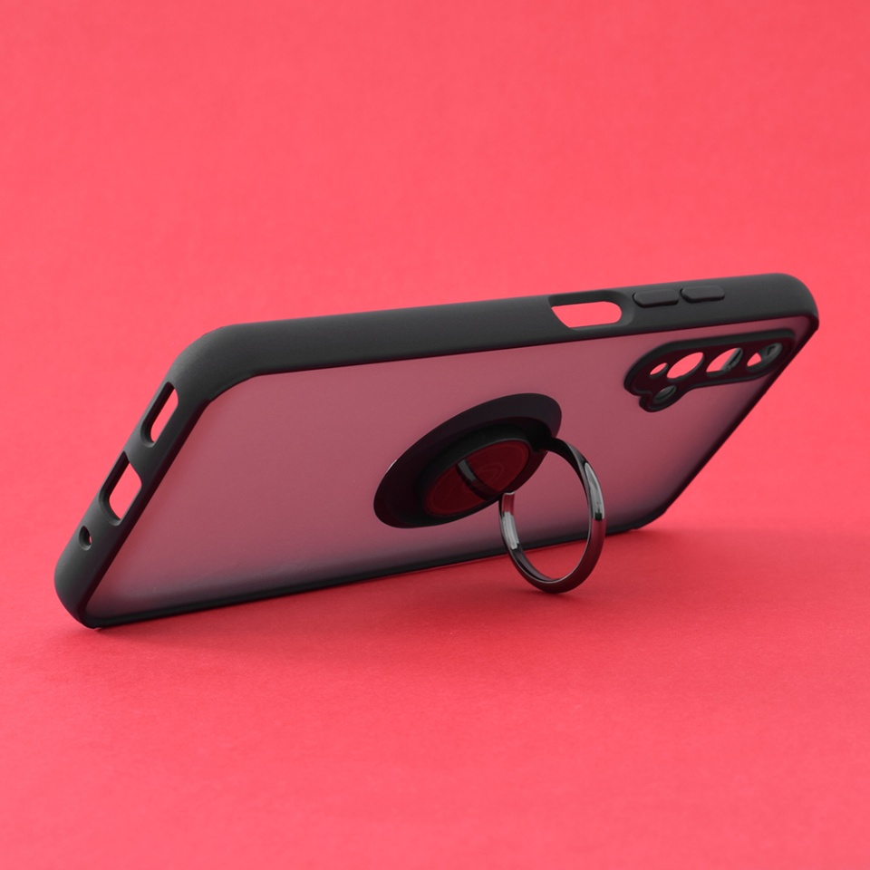 Husa pentru Huawei Nova 5T / Honor 20, SKYDDAR INNOVATION, Glinth cu Inel Rotativ 360° Magnetic, Negru, set cu sticker - 1 | YEO