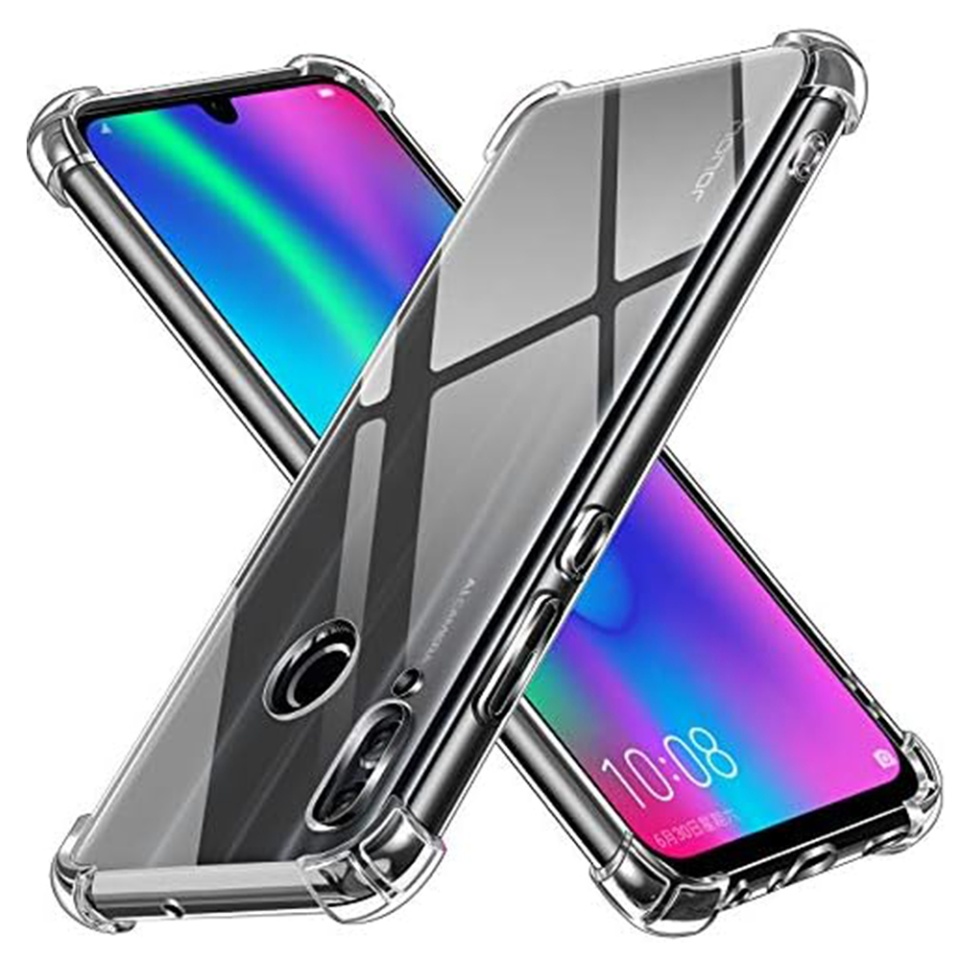 Husa pentru Huawei P Smart 2019 , SKYDDAR INNOVATION, Shockproof Clear din Silicon Slim, Transparenta, set cu sticker