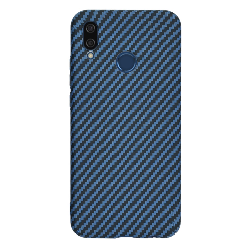 Husa pentru Huawei P20 Lite, Finisaj Premium cu Textura de Carbon, Design Elegant, SKDR CarbonFlex - Cyan - 2 | YEO