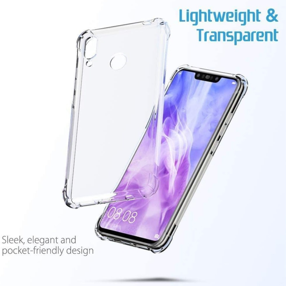 Husa pentru Huawei P20 Lite , SKYDDAR INNOVATION, Shockproof Clear din Silicon Slim, Transparenta, set cu sticker - 3 | YEO
