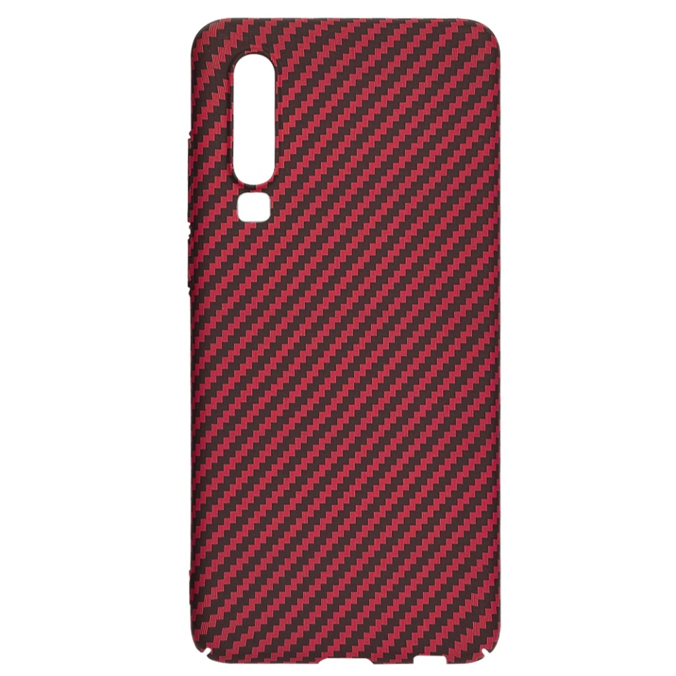 Husa pentru Huawei P30, Finisaj Premium cu Textura de Carbon, Design Elegant, SKDR CarbonFlex - Rosu - 3 | YEO