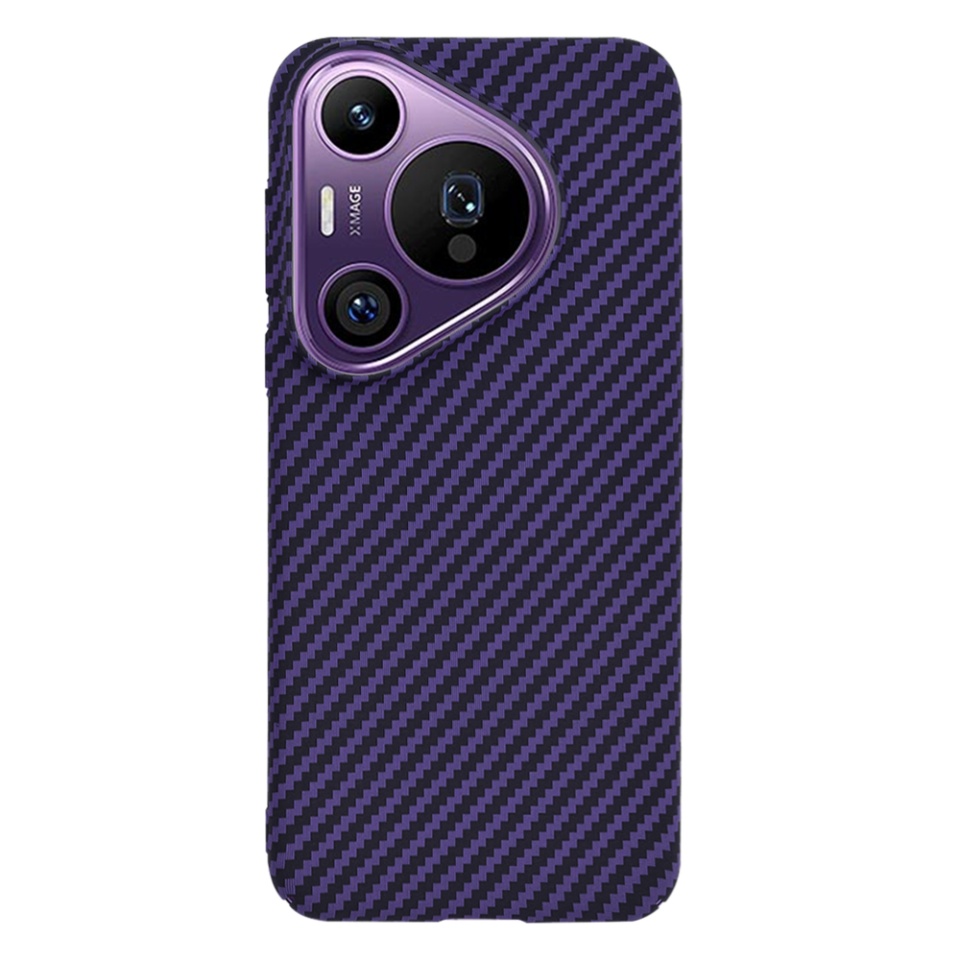 Husa pentru Huawei Pura 70 Pro, Finisaj Premium cu Textura de Carbon, Design Elegant, SKDR CarbonFlex - Mov - 3 | YEO