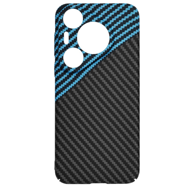 Husa pentru Huawei Pura 70 Pro, Finisaj Premium cu Textura de Carbon, Design Elegant, SKDR CarbonFlex - Bleu - 3 | YEO