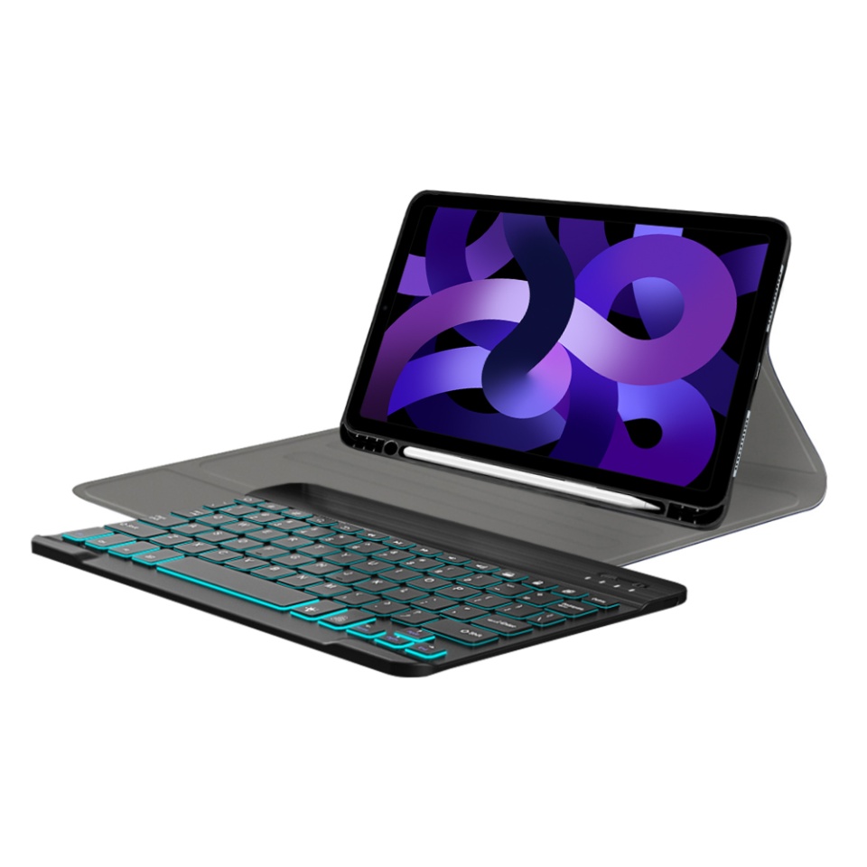 Husa pentru iPad Air 4 (2020)/Air 5 (2022)/Air 11 (2024) cu Tastatura Bluetooth si Protectie 360°, SKDR DuoSmart Cover - Negru - 1 | YEO