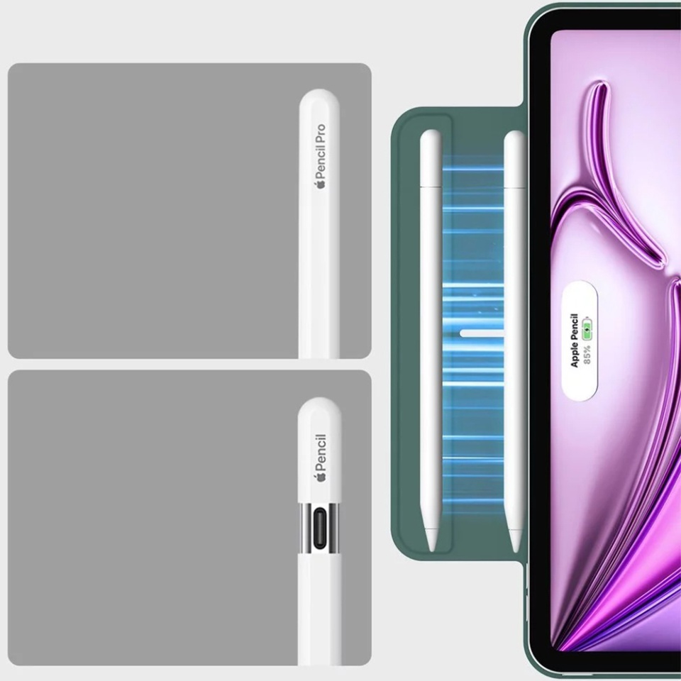 Husa pentru iPad Pro 12.9 (2020/2021/2022) / Air 13 (2024) / Air 13 (2025), tip Carte, Rebound Magnetic ESR - Verde - 3 | YEO