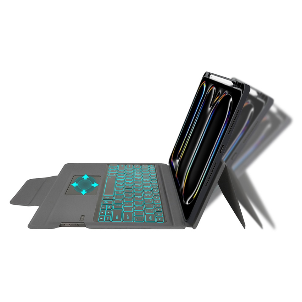 Husa pentru iPad Pro 13 (2024) cu Tastatura Bluetooth si Protectie 360°, SKDR TabTop Pro - Negru - 2 | YEO