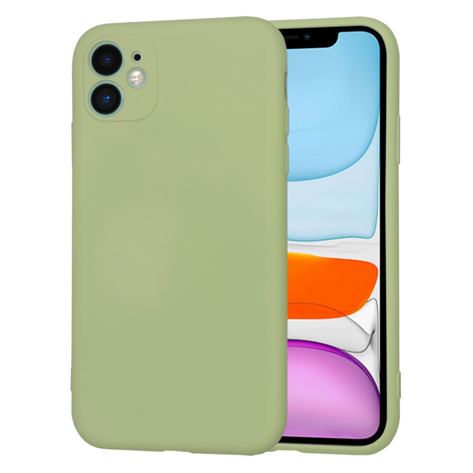 Husa pentru iPhone 11 din Silicon Catifelat, Protectie Premium, Skyddar SoftElegance - Verde