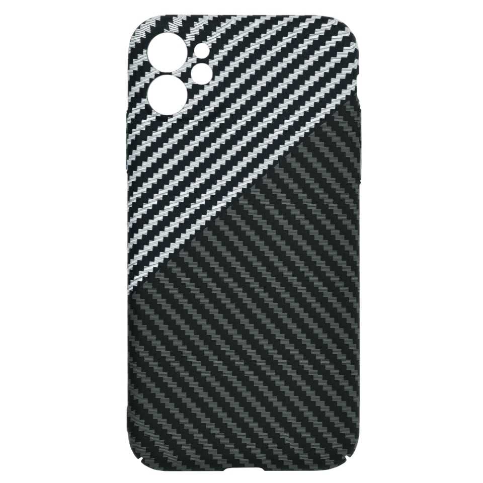 Husa pentru iPhone 11, Finisaj Premium cu Textura de Carbon, Design Elegant, SKDR CarbonFlex - Gri - 3 | YEO